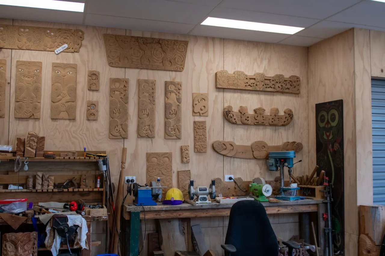 The carving whare for the waka taurua